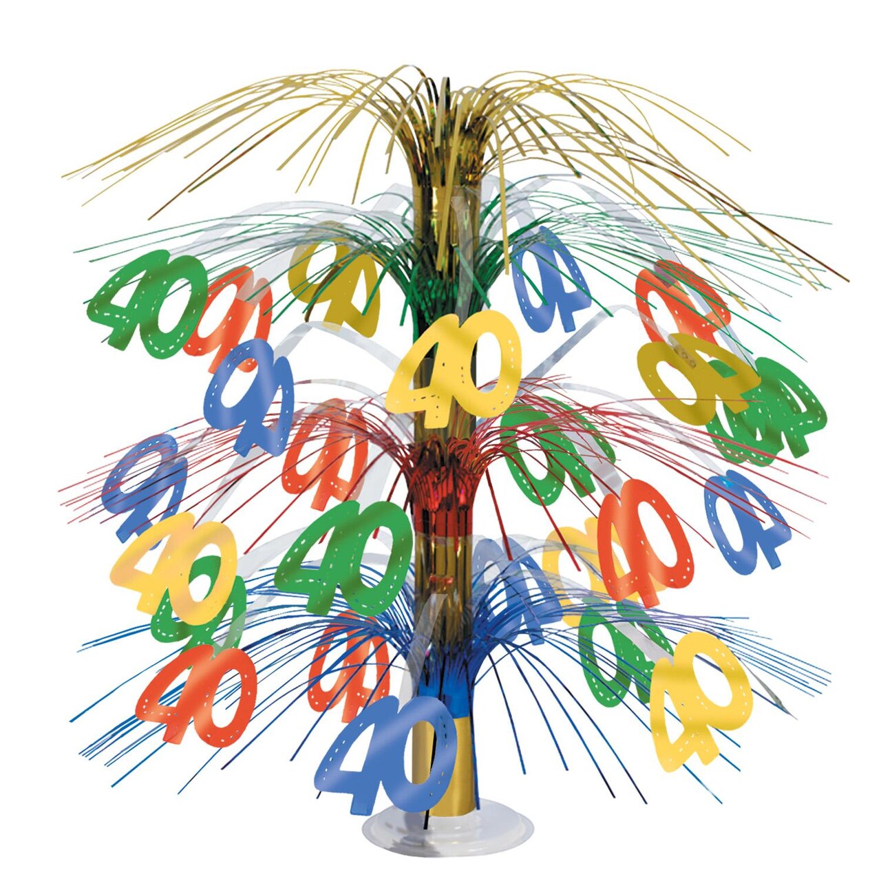 6 Pack Bulk 40th Birthday Party Cascade Centerpiece - multi-color